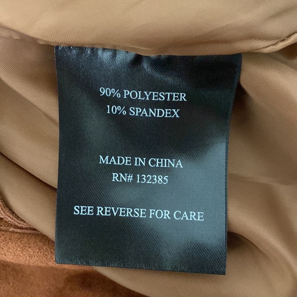 Love Token Faux Suede Leather Open Front Belted Jacket - Picture 11 of 12